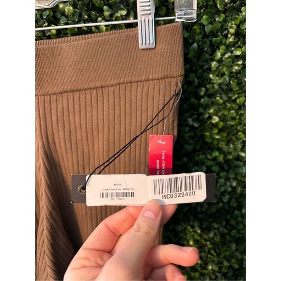 Carbon38 High Rise Camel Brown Ribbed Lounge Short Sz Small NWT - Picture 3 of 6